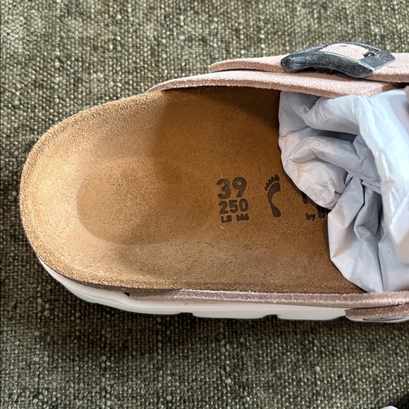 Papillio by Birkenstock Boston Chunky Women's Mules in Light Tan - Picture 4 of 5